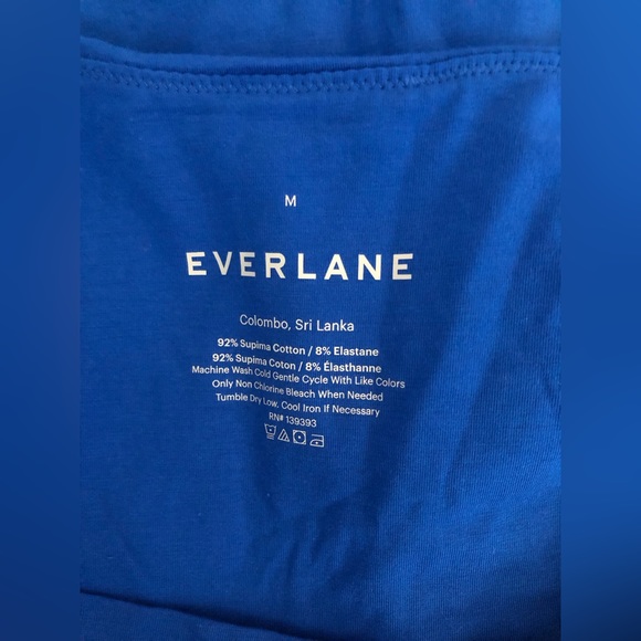 NEW Everlane Long Sleeve Bodysuit Womens Size M Blue Square Neck - Picture 6 of 7